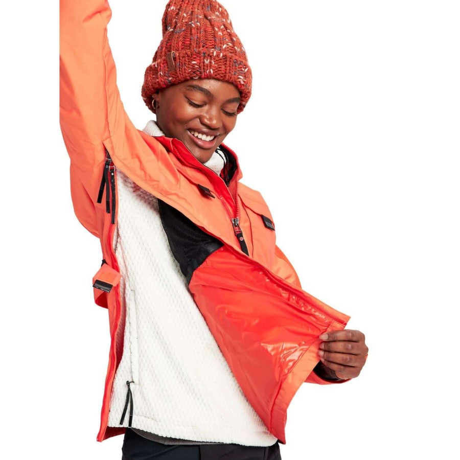 Snow Outerwear * | Burton Amora Anorak 2022 Women'S Snowboard Jacket Orange.Com