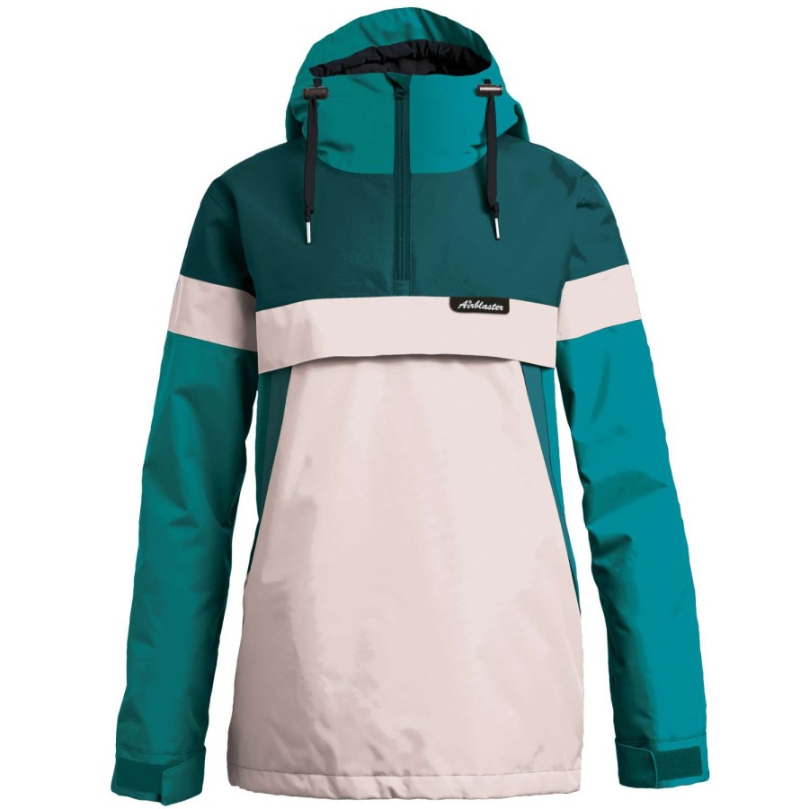 Snow Outerwear * | Airblaster Lady Trenchover 2023 Women'S Snowboard Jacket Spruce / Blush