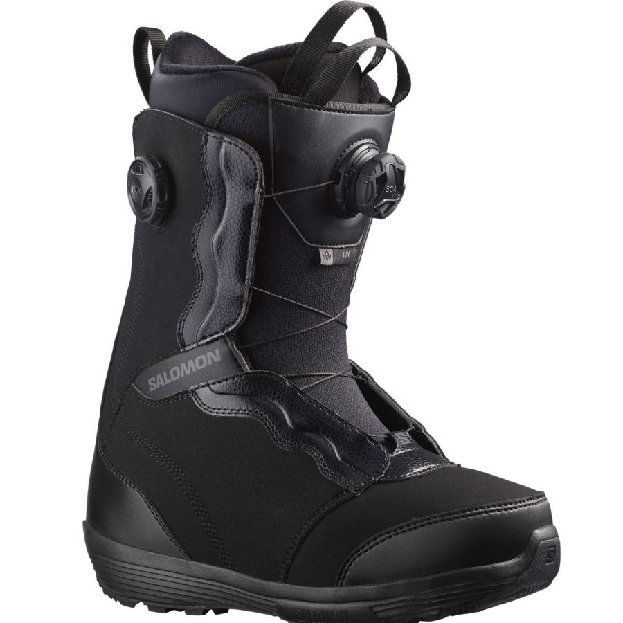 Snowboard Boots * | Salomon Ivy Boa Str8Jkt Boa 2023 Women'S Snowboard Boots Black/Black/C