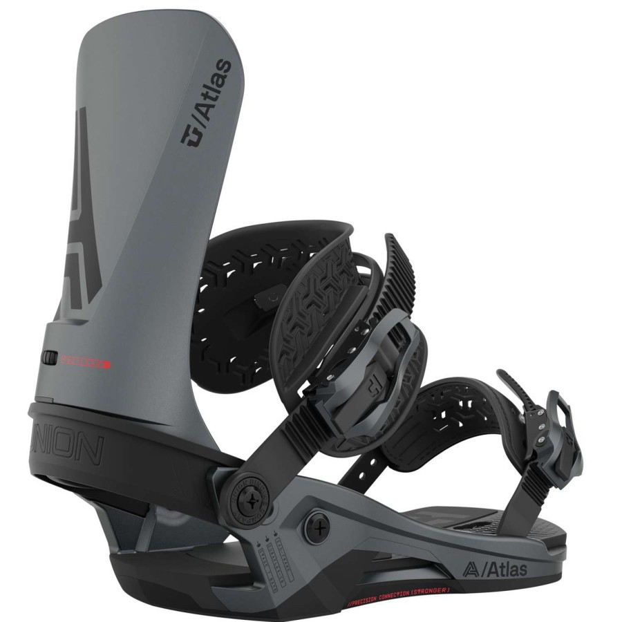 Snowboard Bindings * | Union Mens Atlas Snowboard Bindings 23 Metallic Grey