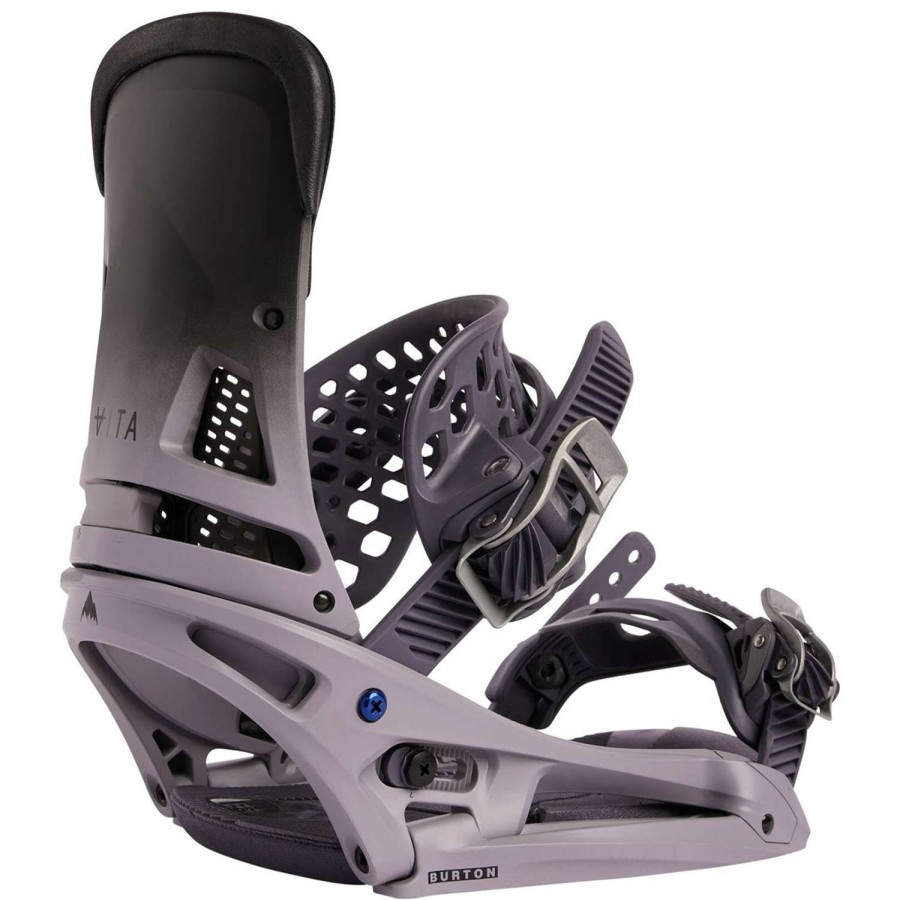 Snowboard Bindings * | Burton Mens Malavita Est Snowboard Bindings 23 Grey Fade