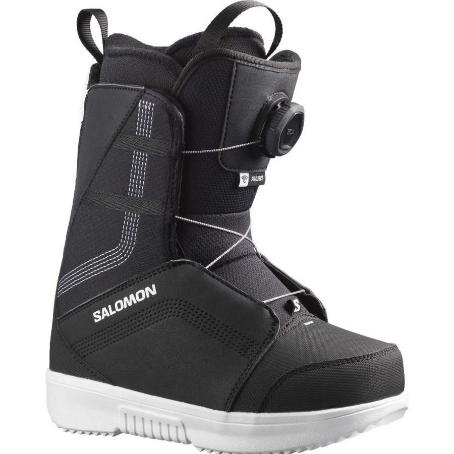 Snowboard Boots * | Salomon Project Boa 2024 Youth Snowboard Boots Black/Black/White