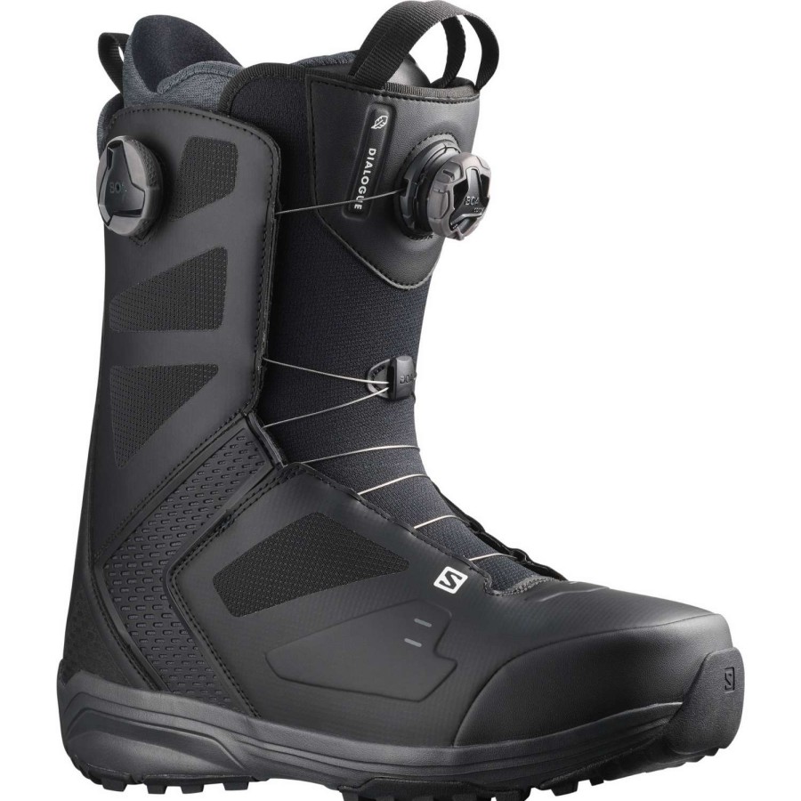 Snowboard Boots * | Salomon Dialogue Dual Boa 2023 Men'S Snowboard Boots Black/Black/Magnet