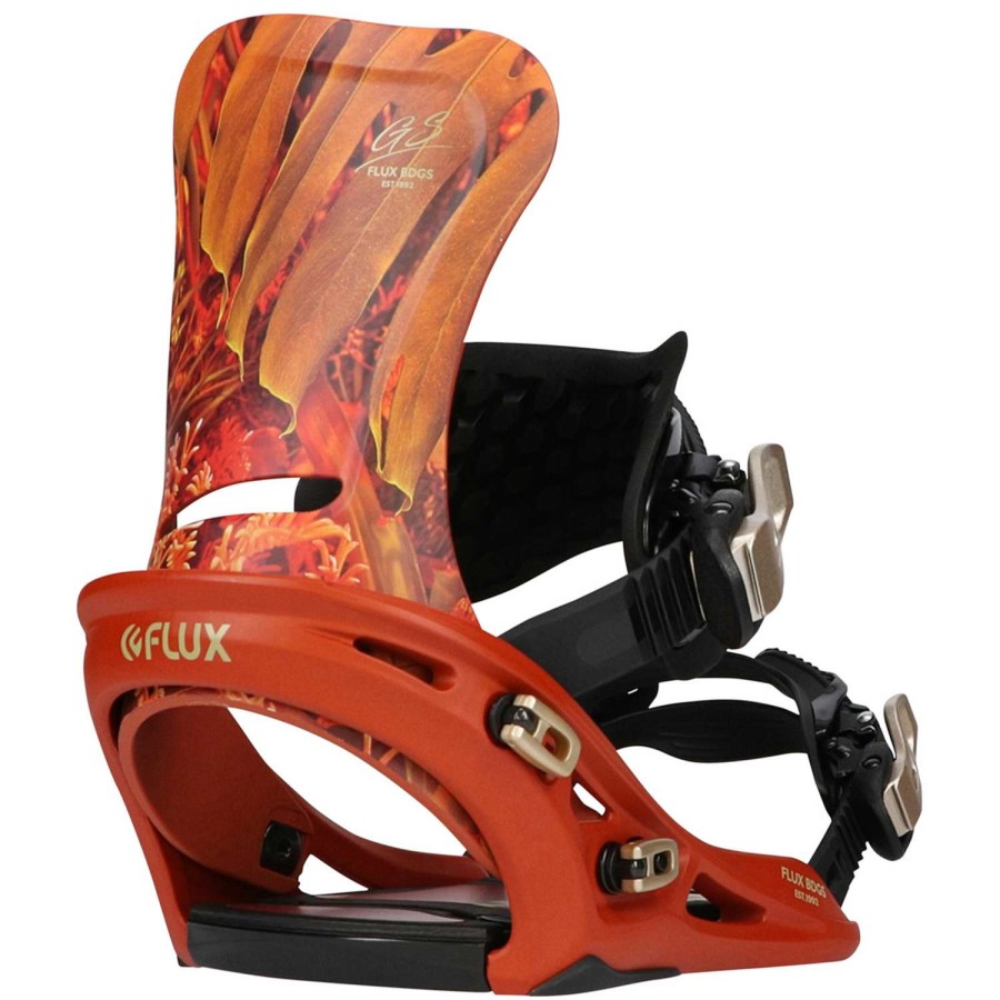 Snowboard Bindings * | Flux Women'S Gs Snowboard Bindings '21 Botantical Orange