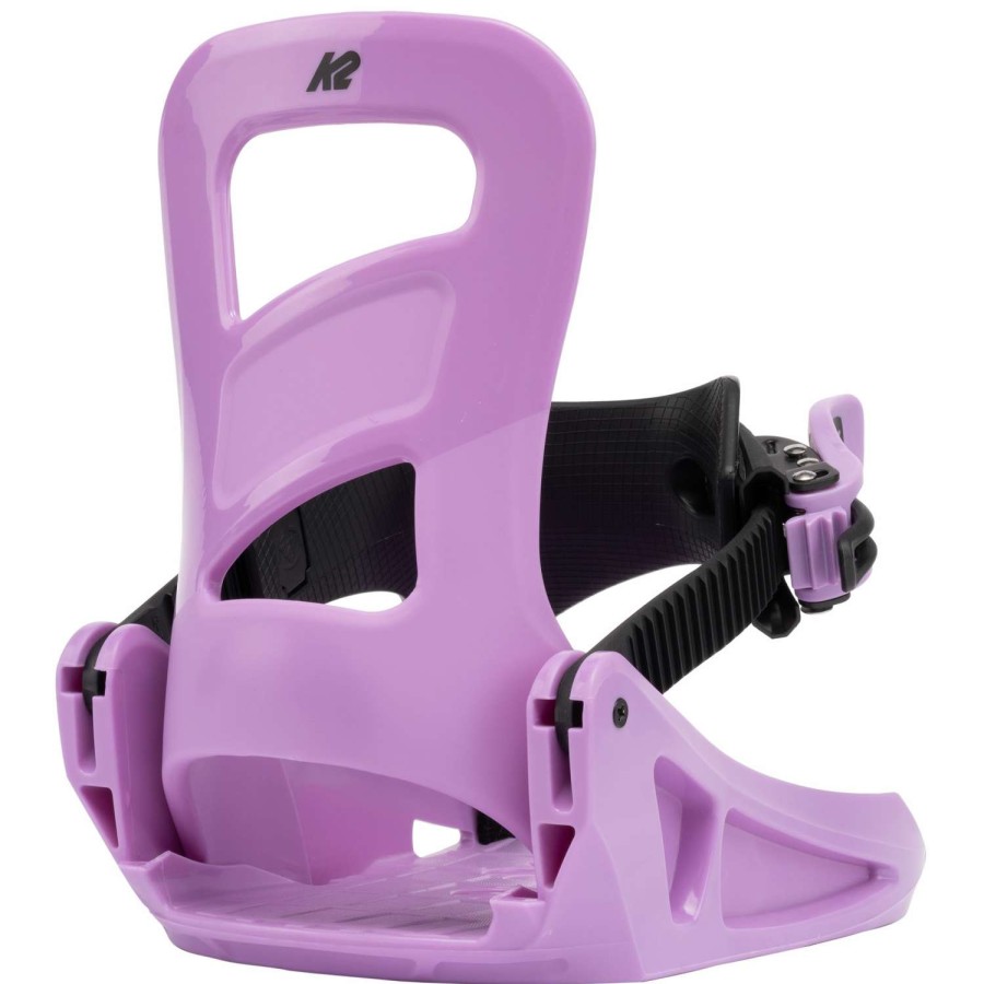 Snowboard Bindings * | K2 Snowboarding Girls Lil Kat Snowboard Bindings 23 Purple