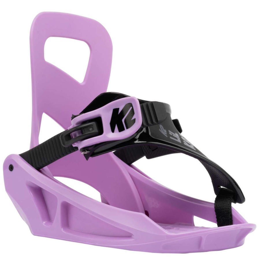 Snowboard Bindings * | K2 Snowboarding Girls Lil Kat Snowboard Bindings 23 Purple